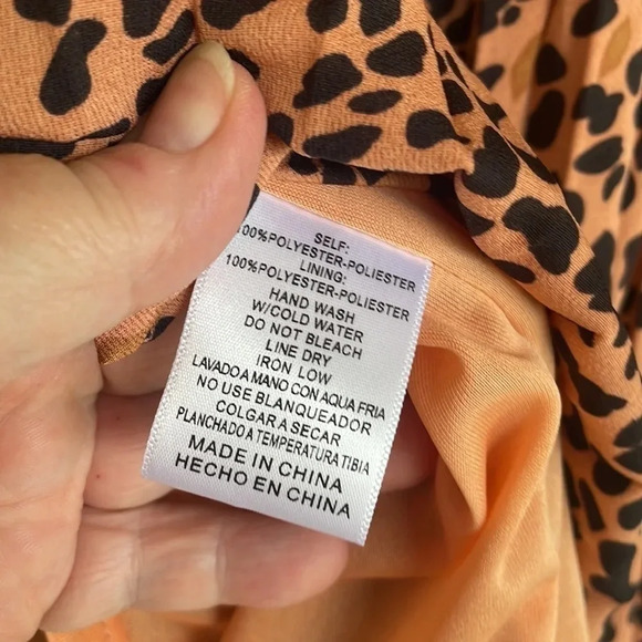 Listical Leopard Print Crystal Pleated Handkerchief Hem Midi Skirt - Picture 6 of 8